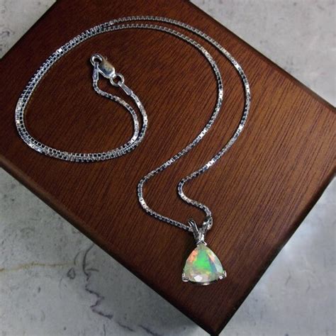 Opal Pendant Necklace 9ct Gold With Vibrant Cultured Opal Etsy