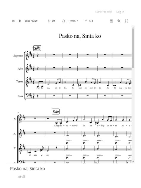 Pasko Na, Sinta Ko in You Sheet Music for Piano Download Free in PDF or MIDI