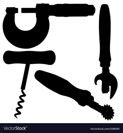 Silhouette Tools Royalty Free Vector Image VectorStock