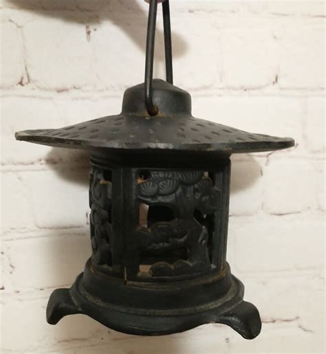 Vintage Cast Iron Japanese Pagoda Lantern Asian Decor Etsy