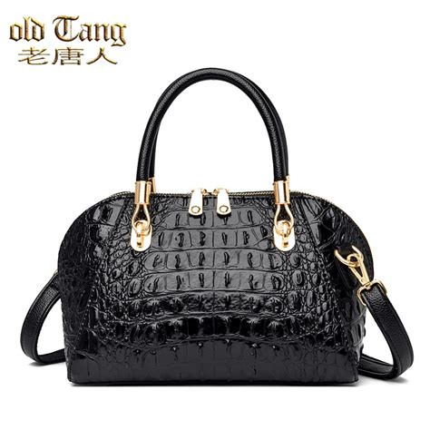 Sac Main Vintage Motif Crocodile Pour Femmes Sacs Bandouli Re De