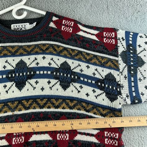 Vintage Trend Basics Grandpa Fair Isle Sweater Size XL Gem