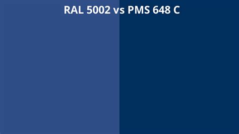 Ral 5002 Vs Pms 648 C Ral Colour Chart Uk