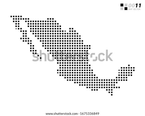 Vector Abstract Pixel Black Mexico Map Stock Vector Royalty Free