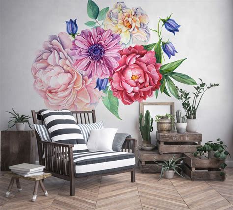 Amazon Murwall Peony Large Floral Wall Decal For Bedroom