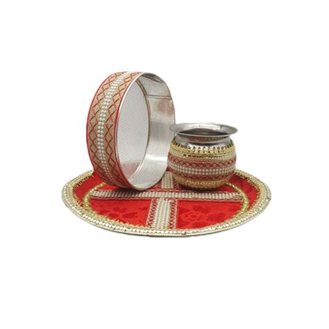 Buy Diwali Arti Puja Karvachauth Thali Cum Thali Pooja Thali 01 Set