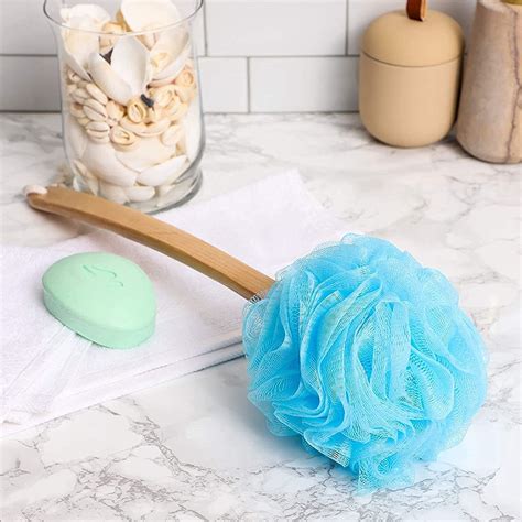 Long Handled Loofah On A Stick Body Back Scrubber Bath Sponge 4