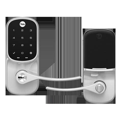 Yale Assure Smart Lever Satin Nickel Wifi Bluetooth Single Cylinder Electronic Handleset Lighted ...