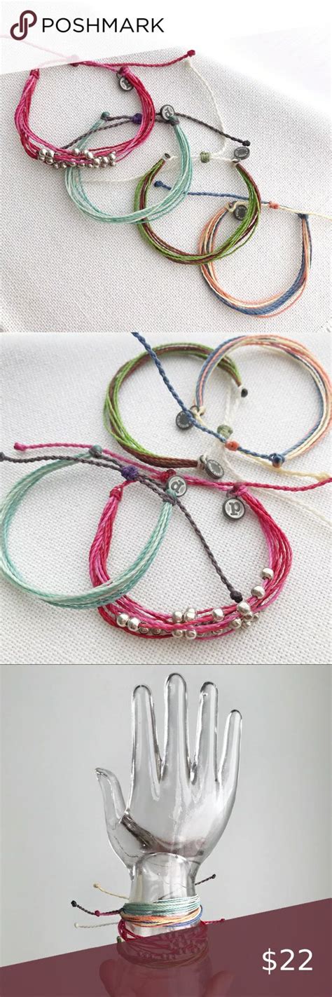 New Set Of 4 Pura Vida Colorful Bracelets Sterling Colorful Bracelets