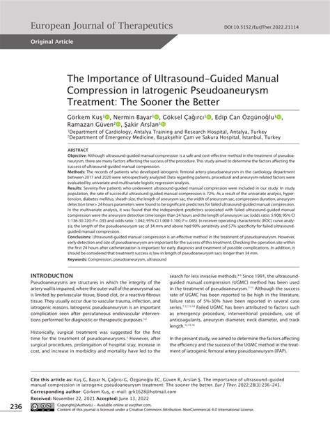 (PDF) The Importance of Ultrasound-Guided Manual Compression in ...