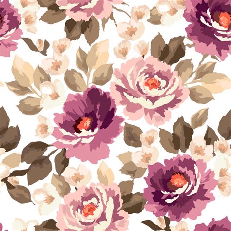 Beautiful Watecolor Flower Pattern Seamless Vector 07 Free Download