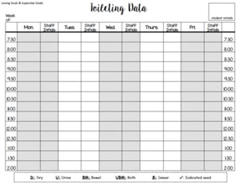 Toileting Chart Printable