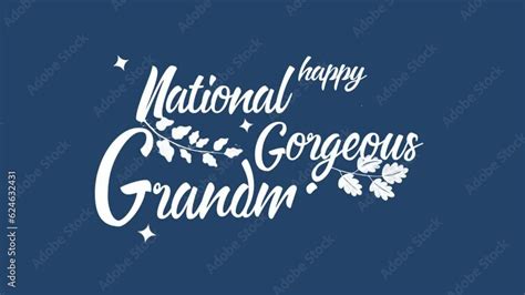 National Gorgeous Grandma Day Animation With Leaf And Love Ornaments