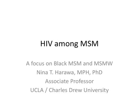 Men Who Have Sex With Men And HIV