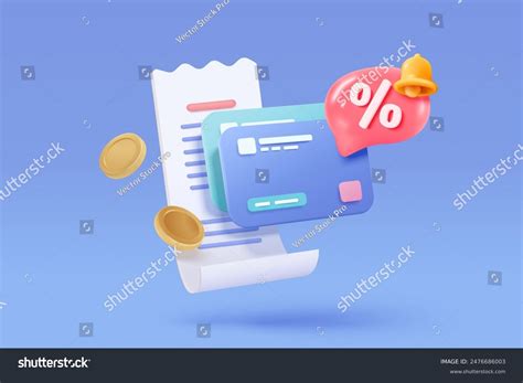 D Bill Payment Credit Card Financial Stock Vector Royalty Free