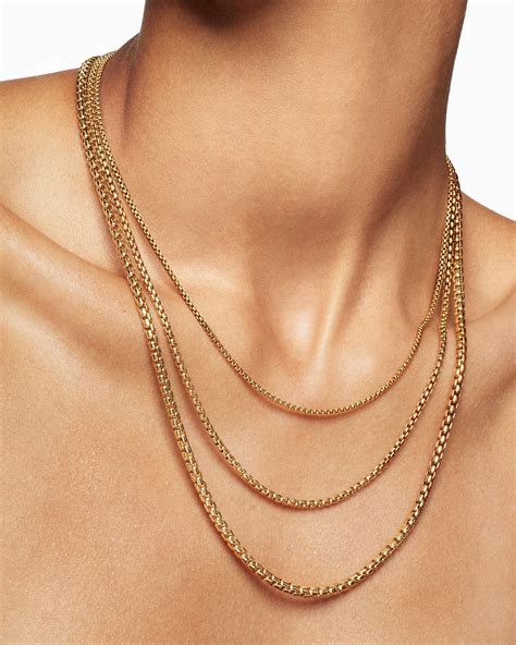 David Yurman Canada Box Chain Necklace In K Yellow Gold In