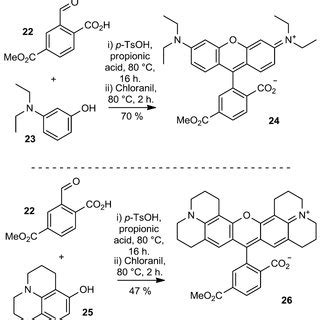 Structures Of Rhodamine 1 And Tetramethylrhodamine TMR 2 Xanthene