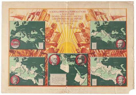 Sold At Auction Propaganda Poster Italian Empire Map Mussolini Fascism Italy