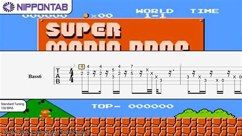 【bass Tab】 スーパーマリオブラザーズ Super Mario Bros Ost Theme Arrangement ベース Tutorial And Tab譜 Youtube