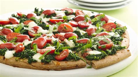 Spinach And Marinated Tomato Pizza Recipe From Betty Crocker