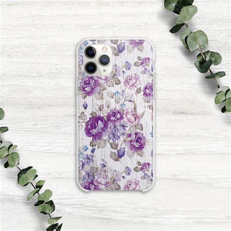 Purple Floral Iphone Xxs Case For Iphone 11 Pro Max Case For Etsy