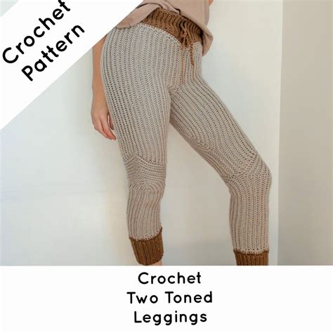 Crochet Two Toned Leggings Pattern Etsy Leggings Pattern Crochet