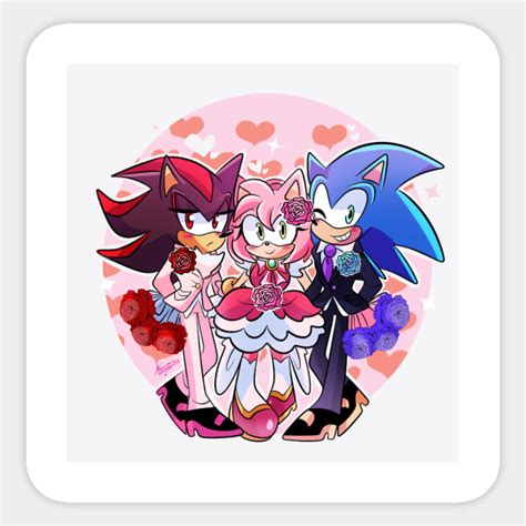 Shadow X Amy X Sonic Sonic The Hegdehog Sticker Teepublic