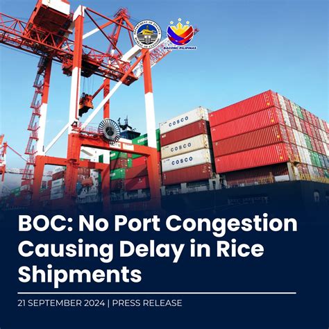 BOC: No Port Congestion Causing Delay in Rice Shipments – Bureau of Customs