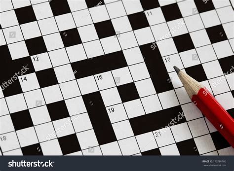 Solving Crossword Puzzle Red Pencil Stock Photo 170786780 Shutterstock