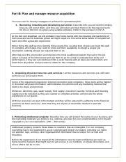 Assesment 2 Part 2 Docx Part B Plan And Manage Resource Acquisition