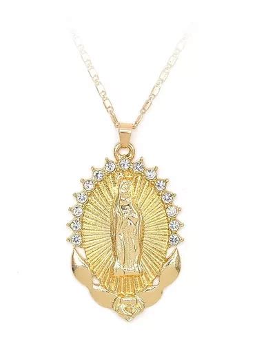 Collar Virgen De Guadalupe Acero Inoxidable Con Dije De 3cm Meses Sin