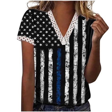 Apexfwdt American Flag Shirt Women Patriotic T Shirt 4th Of July