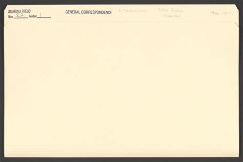 Image Of Sigmund Freud Papers General Correspondence