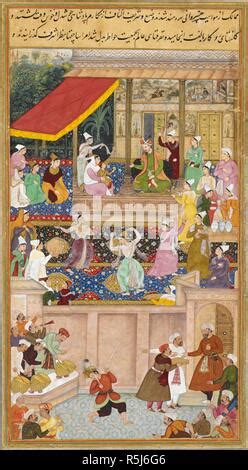 India Abu L Fazl Ibn Mubarak Presenting The Akbarnama To The Mughal