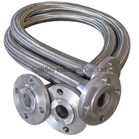 Stainless Steel 304 Braided Mesh Metal Flexible Hose With Flange Npt