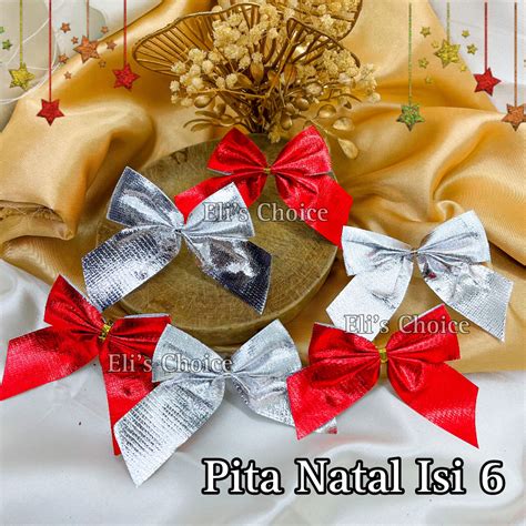 Jual PITA NATAL AKSESORIS HIASAN DEKORASI PITA POHON NATAL MERRY