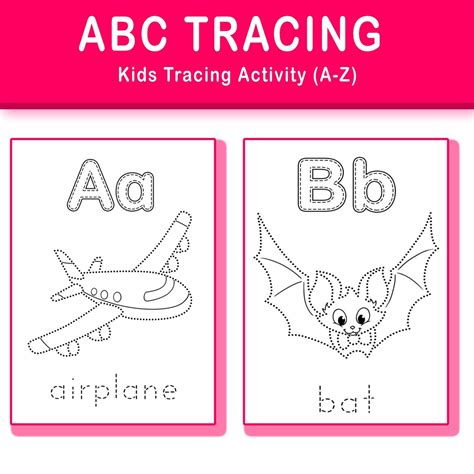 ABC Tracing Alphabets Kids Activity Pages Trace and Learn Letters ...