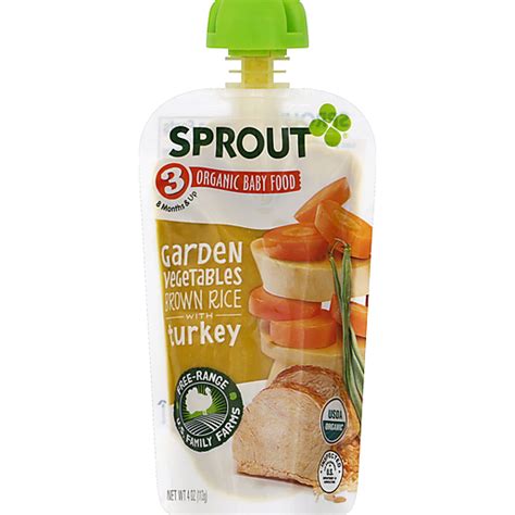 Sprout Organic Baby Food Garden Vegetables Brown Rice With Turkey