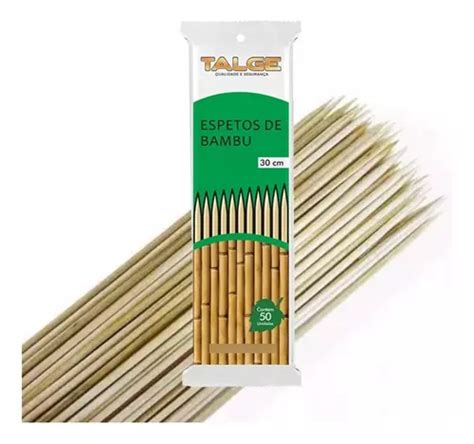 Espetos De Bambu Para Churrasco Cm Mm Unidades Mercadolivre