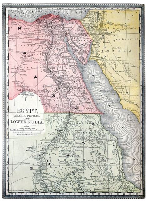 Old map of Egypt. stock image. Image of travel, background - 11608593