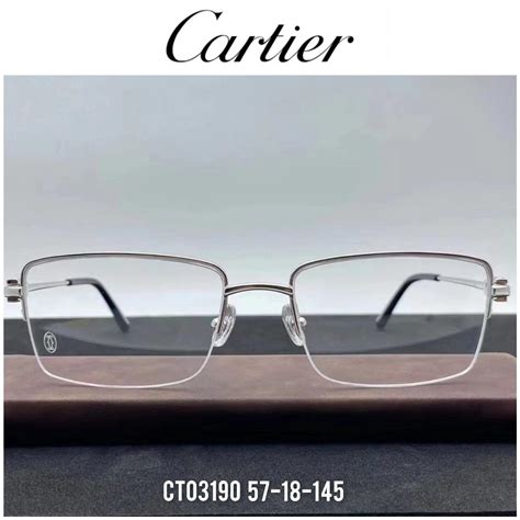 Cartier Ct0319o 57mm Half Rim 18k Gold Plated Glasses Men S Fashion