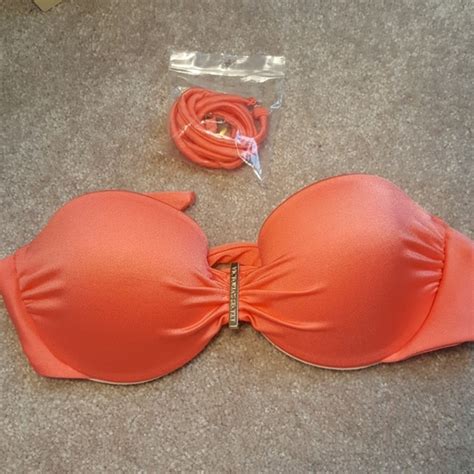 Victoria S Secret Swim Bandeau Victorias Secret Coral Bikini Poshmark