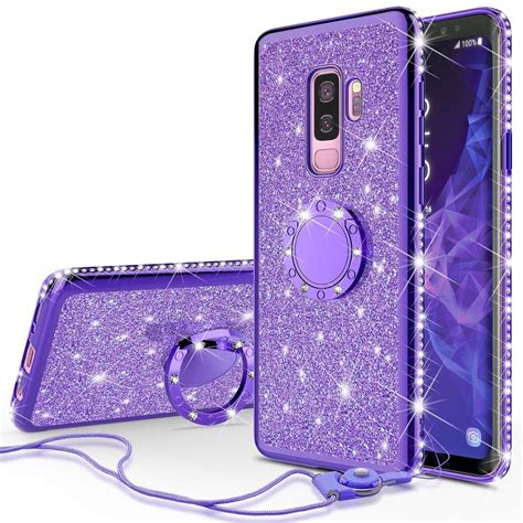 Samsung Galaxy S9 Plus Case Cute Girlwomen Shinny Rhinestone Bumper Sparkling Glitter Bling