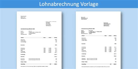 Lohnabrechnung Vorlage Schweiz Im Excel Word Format