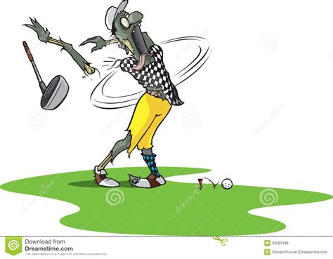 Zombie Golfer Stock Vector Illustration Of Horror Halloween 32093188