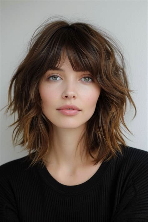 56 Shaggy Lob With Bangs Hairstyle Ideas In 2024 Lob Haircut With Bangs Hairstyles With