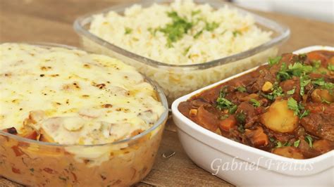 ALMOÇO FÁCIL E DELICIOSO PICADINHO ARROZ E MACARRÃO DE FORNO