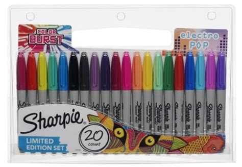 Sharpie Electro Pop Limited Edition Marker Pens Fine Nib Pack Of 20