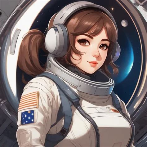 Anime Waifu Girl Confidently Sporting An Astronaut S Openart