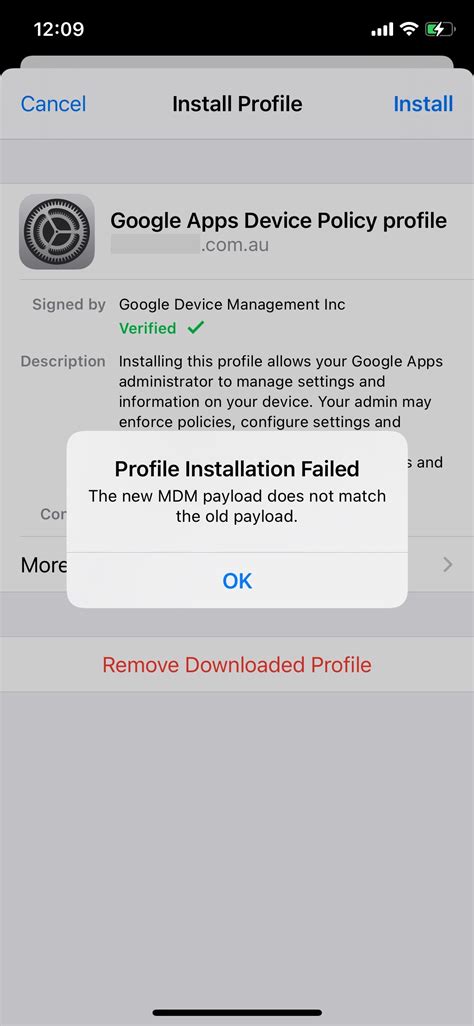 IOS Profile Installation Failed Knowledgebase SixFive Pty Ltd